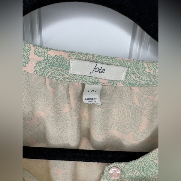 Joie Green Paisley Cap Sleeve Boxy Blouse - Picture 4 of 7